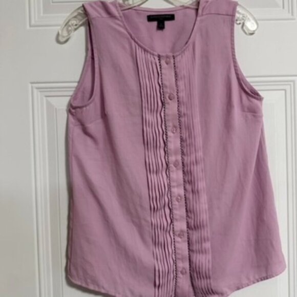 Banana Republic Sleeveless Blouse Top SZ Small Office Career Pleated - Picture 1 of 7